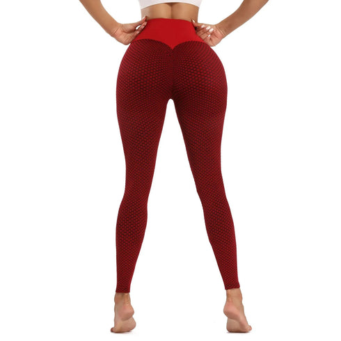High Waist Seamless Booty Lift Leggings - Red