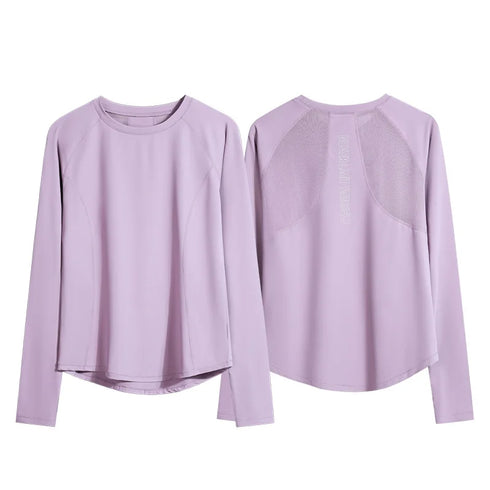 DRUR Women's Long Sleeve Quick Dry Sports Top