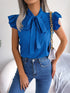 Women's Ruffle Short Sleeve Chiffon Blouse