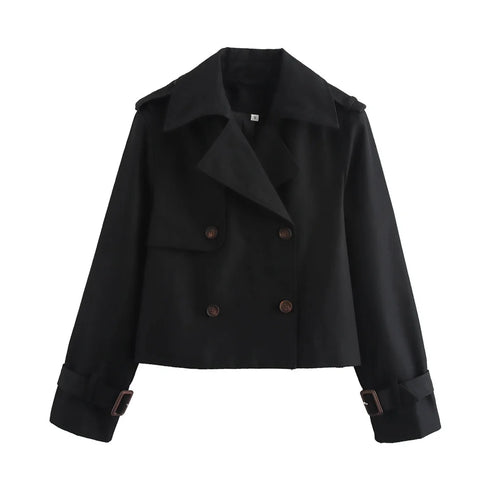 Ladies Vintage Cropped Trench Jacket