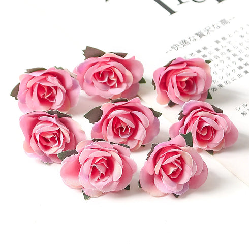 Bulk Mini Silk Roses Artificial Flower Heads for Weddings and Home Decor