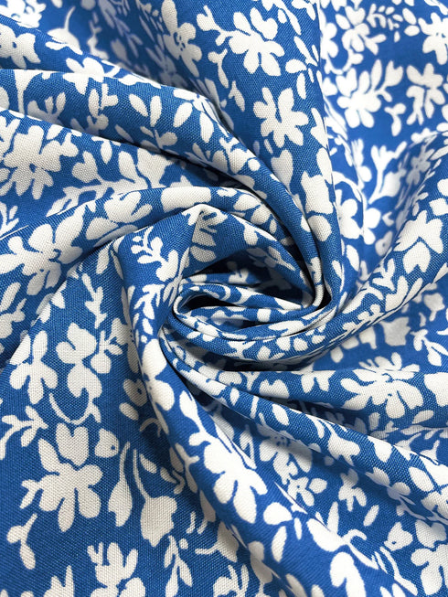 Women's Boho Ditsy Floral Print Ruched Split Thigh Midi Dress with Puff Sleeves and Square Neck for Summer and Vacation