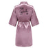 Team Bride Satin Robe with Black Letters