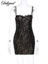 Dulzura Lace Strap Bodycon Mini Dress