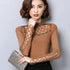 Elegant Hollow Out Lace Long Sleeve Blouse