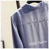 Casual Long Sleeve Blouse with Double Pockets