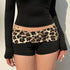 Leopard Print Low Waist Slim Booty Shorts for Women