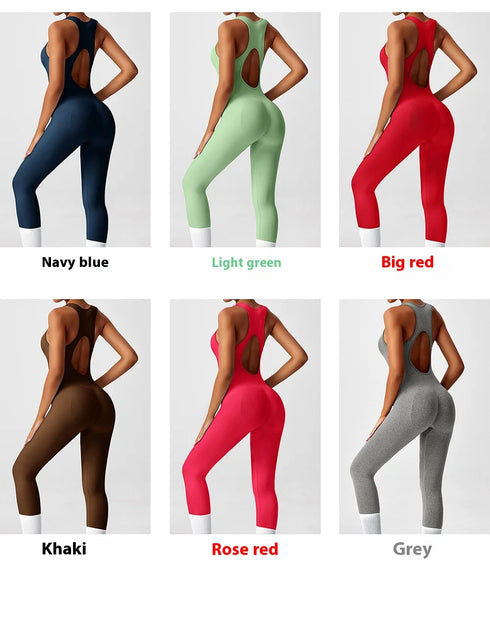 Seamless V-Back Tummy Control Yoga Bodysuit