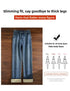 High Waist Fleece Lined Straight Jeans for Women