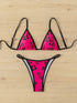 Floral Contrast Print Adjustable Bikini Set