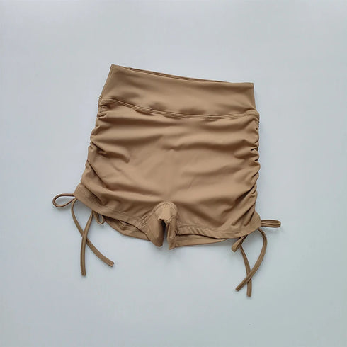 High Waisted Sexy Fitness Shorts with Drawstring Straps