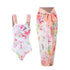 Floral Print One Piece Swimsuit for Women