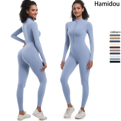 Women's Seamless Long Sleeve Sports Bodysuit