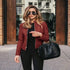 Vintage PU Leather Bomber Jacket for Women