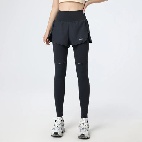 PHIGEER Women's High Waist 2-in-1 Yoga Leggings with Shorts