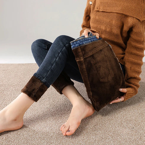 Women's Fleece-Lined Skinny Jeans