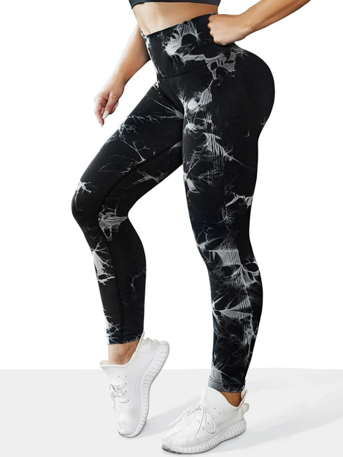 Women's High Waist Seamless Tie-Dye Yoga Leggings