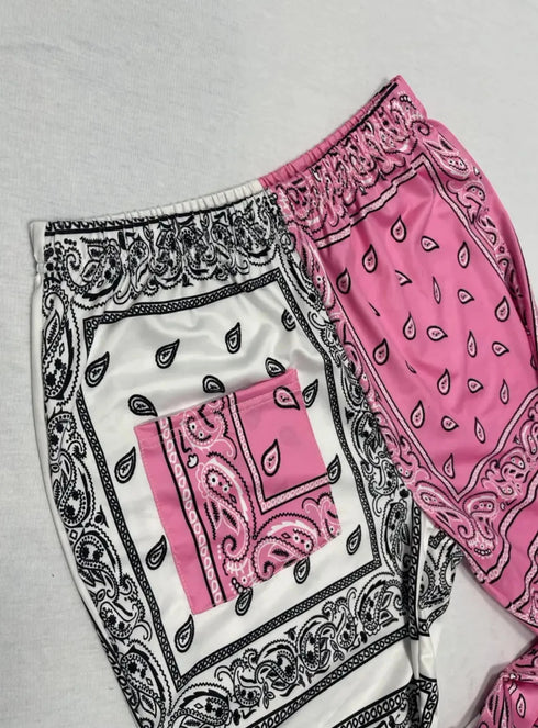 Plus Size Geometric Print Ankle-Length Pants