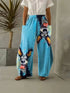 Women's Cartoon Cat Loose Wide-Leg Pants
