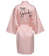 Team Bride Satin Robe with Black Letters