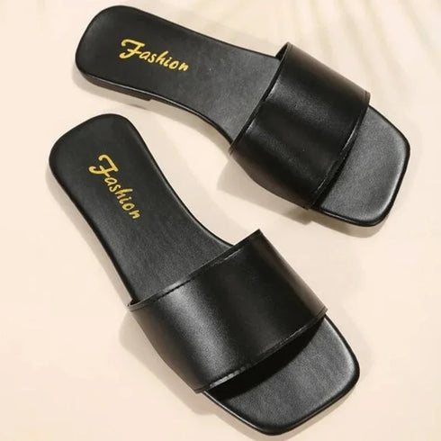Minimalist Single Band Slide Sandals for Women