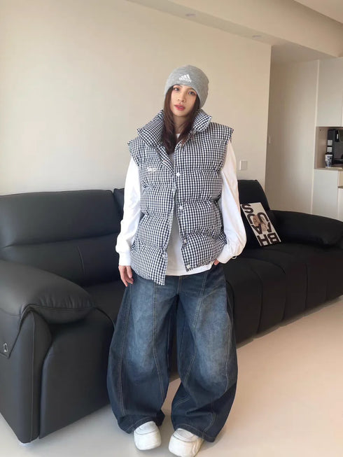 Casual Women's Vintage Wide Leg Cargo Jeans