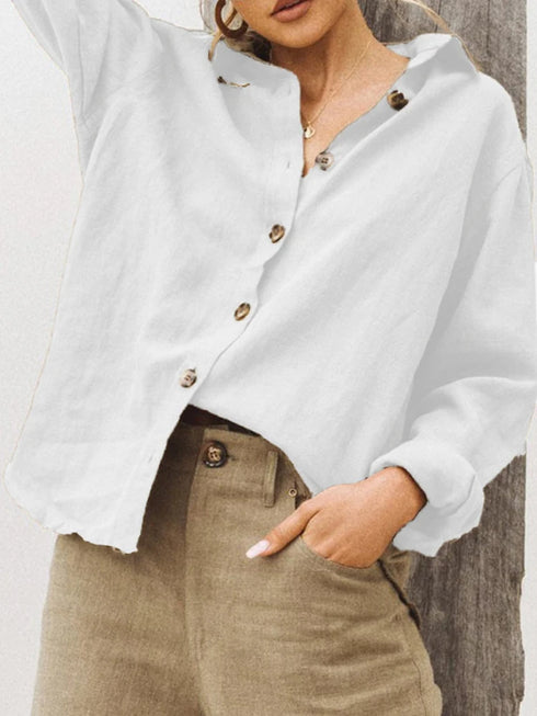 Women’s Vintage Oversized Button-Up Blouse