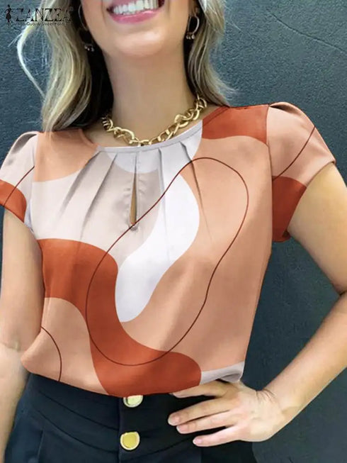 ZANZEA Women's Summer Printed Blouse