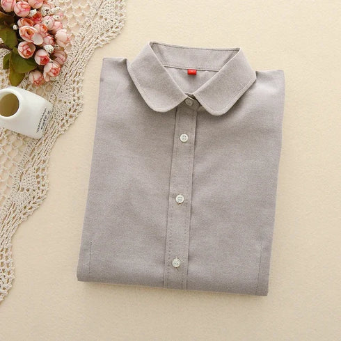 Women's Long Sleeve Cotton Oxford Blouse