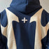 Geometric Pattern Zip-Up Hoodie in Grey