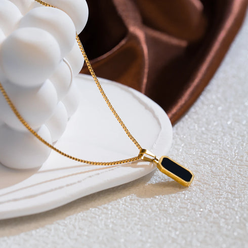 Classic Square Pendant Necklace in Gold