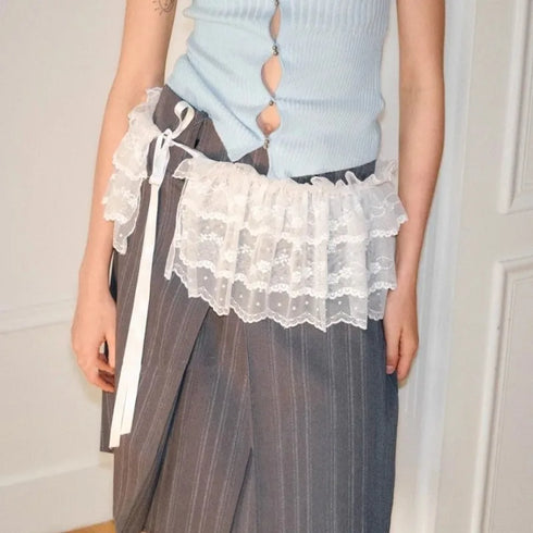 Women’s Y2K Lace Mini Layered Skirt