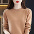 100% Pure Wool Cashmere O-Neck Pullover Sweater