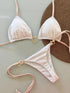White Lace-Up Bikini Set for Women