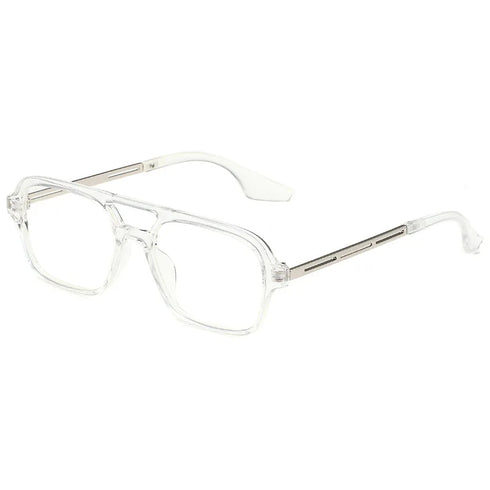 Retro Double Bridge Pilot Sunglasses with Pink Gradient