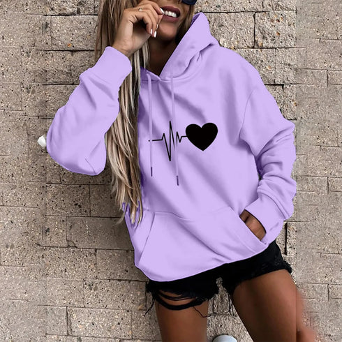 Women's Fun Print Long Sleeve Hoodie Pullover