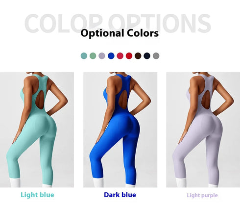 Seamless V-Back Tummy Control Yoga Bodysuit