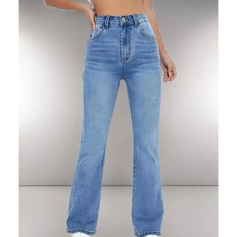 Women's High Waist Flare Jeans in Blue