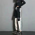 Women's Casual Cargo Joggers - Black & White