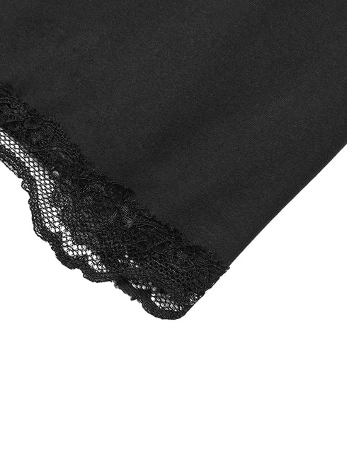 New Women´s Crop Tops, Long Sleeve Solid Color Jagged V Neck Lace Hem Button Down Slim Fit Shirt