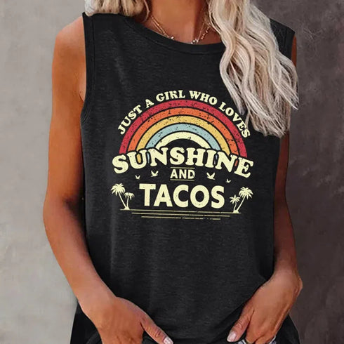 Seeyoushy Just A Girl Who Loves Sunshine Tacos Tank Top