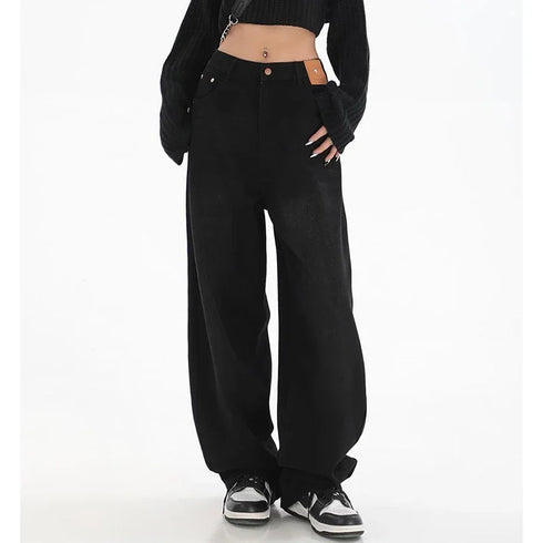 High Waist Baggy Denim Jeans for Women