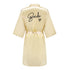 Team Bride Satin Robe with Black Letters