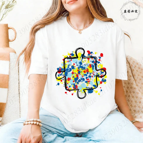 Trendy Women's Autism Awareness Graphic T-Shirt