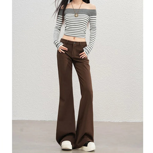 Women's High Waist Wide Leg Denim Trousers