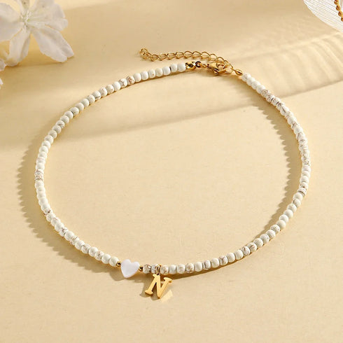 Personalised Bohemian Choker Necklace with Heart Pendant