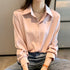 Women Shirts Spring Autumn Casual Chiffon Shirt Office Lady Fashion Female Long Sleeve Loose Solid Blouse Tops S-4XL