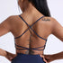 Solid Color Gym Yoga Underwear Women Cross Back Straps Fitness Bra with Chest Pad for High Strength Support and Comfort