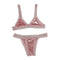 Pink Crochet Triangle Bikini Set
