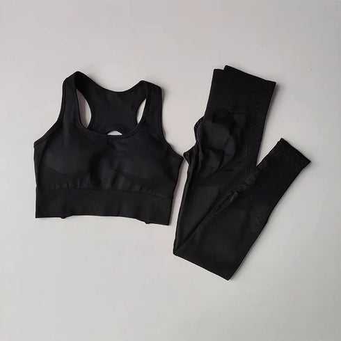 Seamless High Waist Leggings and Sports Bra Set